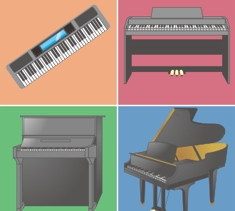 グランドピアノや電子ピアノ