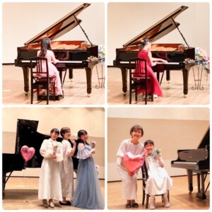 ピアノ発表会で演奏する子供たち